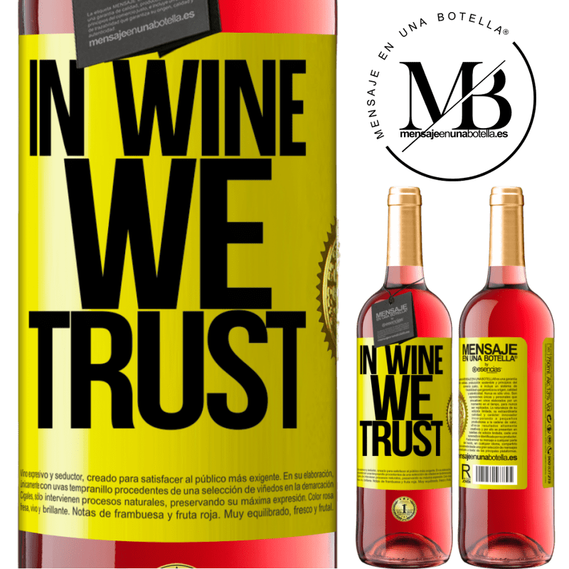 29,95 € Бесплатная доставка | Розовое вино Издание ROSÉ in wine we trust Желтая этикетка. Настраиваемая этикетка Молодое вино Урожай 2022 Tempranillo