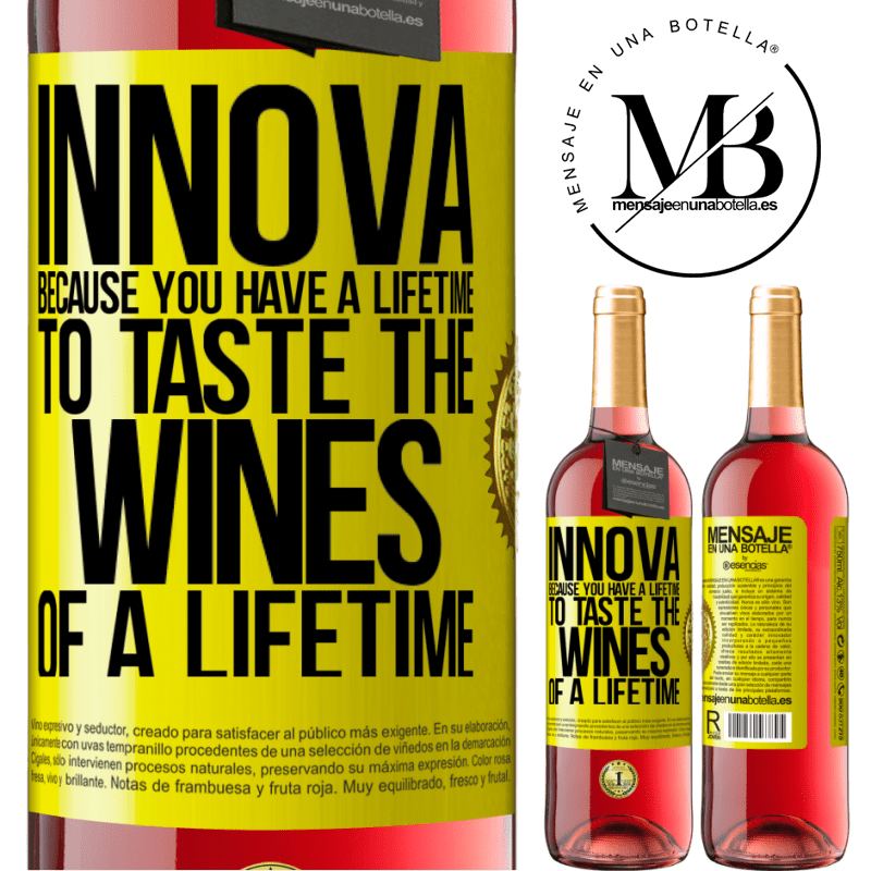 29,95 € Free Shipping | Rosé Wine ROSÉ Edition Innova, because you have a lifetime to taste the wines of a lifetime Yellow Label. Customizable label Young wine Harvest 2025 Tempranillo