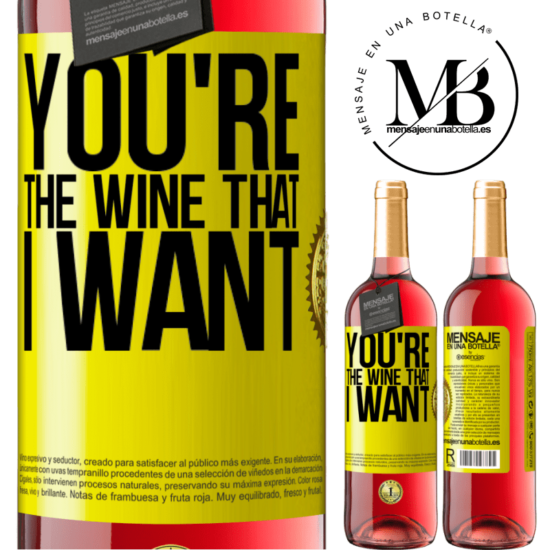 29,95 € Kostenloser Versand | Roséwein ROSÉ Ausgabe You're the wine that I want Gelbes Etikett. Anpassbares Etikett Junger Wein Ernte 2024 Tempranillo