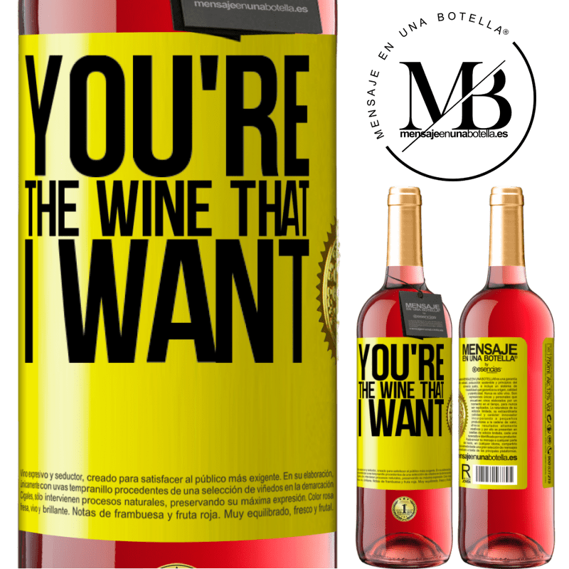 29,95 € Spedizione Gratuita | Vino rosato Edizione ROSÉ You're the wine that I want Etichetta Gialla. Etichetta personalizzabile Vino giovane Raccogliere 2024 Tempranillo