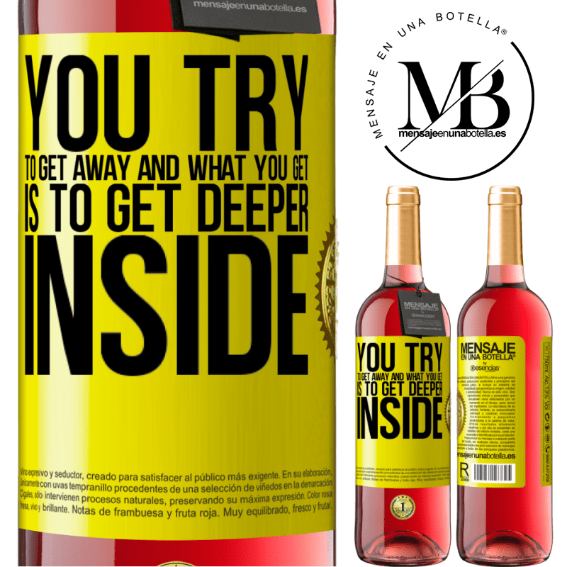 29,95 € Free Shipping | Rosé Wine ROSÉ Edition You try to get away and what you get is to get deeper inside Yellow Label. Customizable label Young wine Harvest 2021 Tempranillo