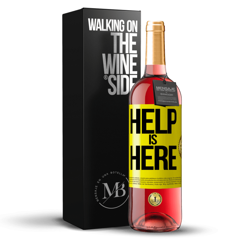 29,95 € Бесплатная доставка | Розовое вино Издание ROSÉ Help is Here Желтая этикетка. Настраиваемая этикетка Молодое вино Урожай 2023 Tempranillo