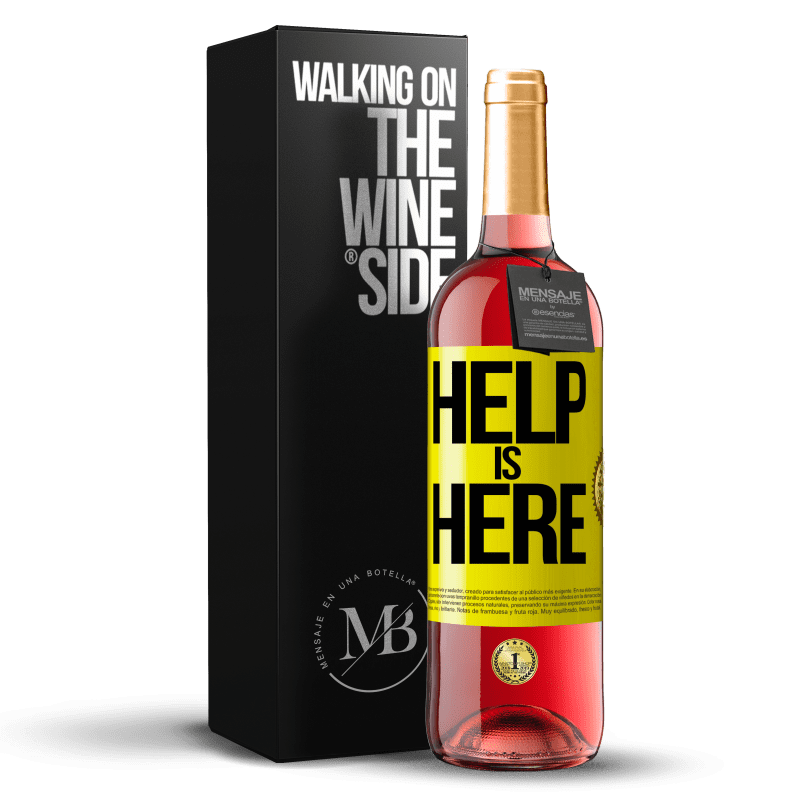 29,95 € Бесплатная доставка | Розовое вино Издание ROSÉ Help is Here Желтая этикетка. Настраиваемая этикетка Молодое вино Урожай 2024 Tempranillo