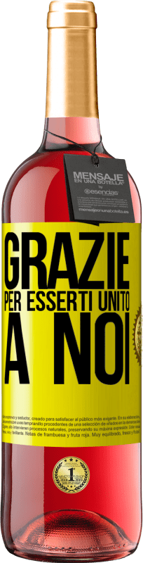 29,95 € Spedizione Gratuita | Vino rosato Edizione ROSÉ Grazie per esserti unito a noi Etichetta Gialla. Etichetta personalizzabile Vino giovane Raccogliere 2025 Tempranillo