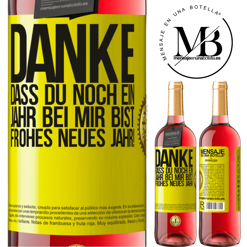 29,95 € Kostenloser Versand | Roséwein ROSÉ Ausgabe Danke, dass du noch ein Jahr an meiner Seite bist. Frohes neues Jahr! Gelbes Etikett. Anpassbares Etikett Junger Wein Ernte 2024 Tempranillo