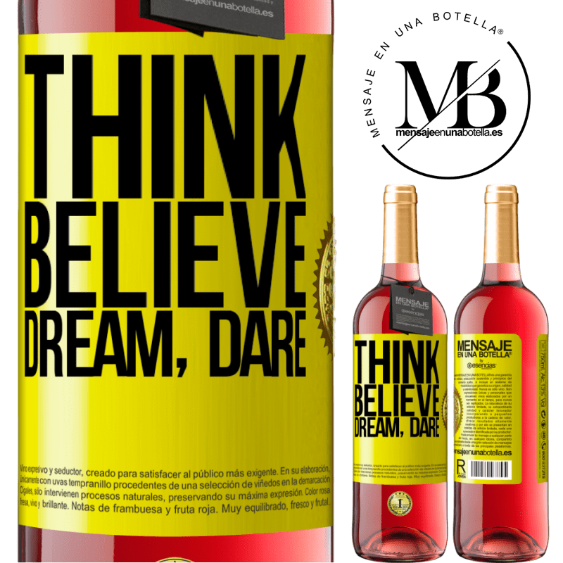 29,95 € Free Shipping | Rosé Wine ROSÉ Edition Think believe dream dare Yellow Label. Customizable label Young wine Harvest 2021 Tempranillo