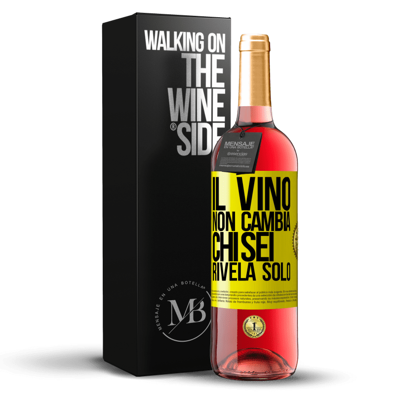 29,95 € Spedizione Gratuita | Vino rosato Edizione ROSÉ Il vino non cambia chi sei. Rivela solo Etichetta Gialla. Etichetta personalizzabile Vino giovane Raccogliere 2024 Tempranillo