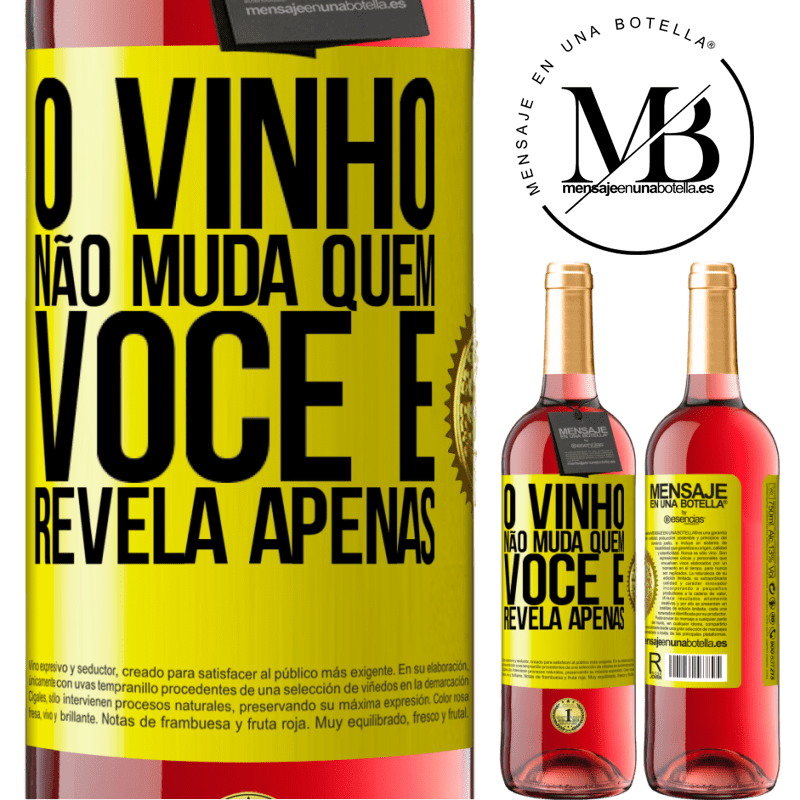 29,95 € Envio grátis | Vinho rosé Edição ROSÉ O vinho não muda quem você é. Revela apenas Etiqueta Amarela. Etiqueta personalizável Vinho jovem Colheita 2023 Tempranillo