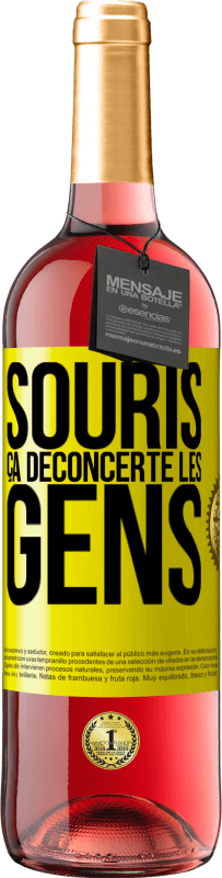 29,95 € | Vin rosé Édition ROSÉ Souris, ça déconcerte les gens Étiquette Jaune. Étiquette personnalisable Vin jeune Récolte 2024 Tempranillo