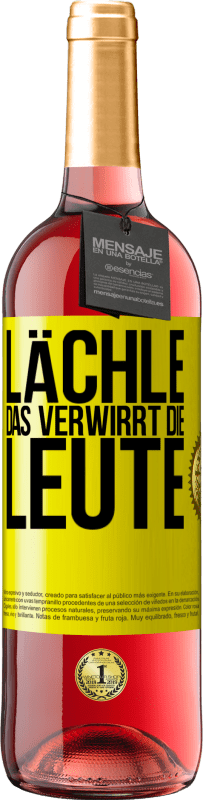 29,95 € | Roséwein ROSÉ Ausgabe Lächle, das verwirrt die Leute Gelbes Etikett. Anpassbares Etikett Junger Wein Ernte 2024 Tempranillo