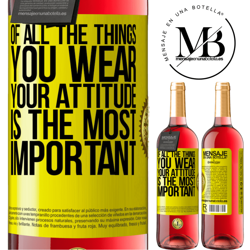 24,95 € Free Shipping | Rosé Wine ROSÉ Edition Of all the things you wear, your attitude is the most important Yellow Label. Customizable label Young wine Harvest 2021 Tempranillo