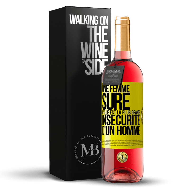 29,95 € Envoi gratuit | Vin rosé Édition ROSÉ Une femme sûre d'elle est la plus grande insécurité d'un homme Étiquette Jaune. Étiquette personnalisable Vin jeune Récolte 2025 Tempranillo