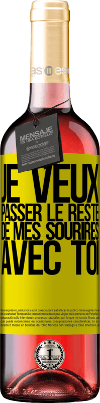 29,95 € | Vin rosé Édition ROSÉ Je veux passer le reste de mes sourires avec toi Étiquette Jaune. Étiquette personnalisable Vin jeune Récolte 2024 Tempranillo