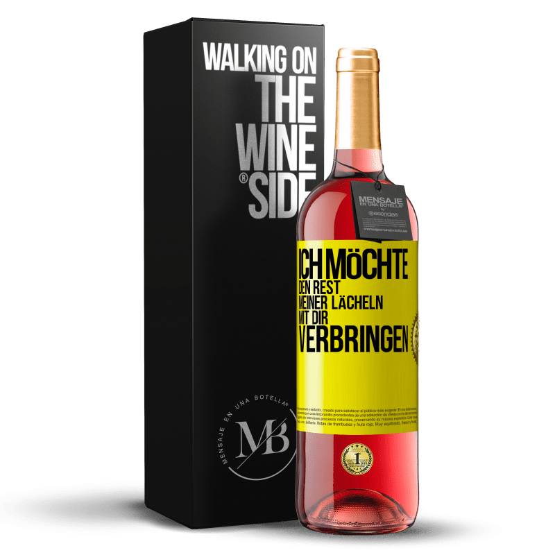 29,95 € Kostenloser Versand | Roséwein ROSÉ Ausgabe Ich möchte den Rest meiner Lächeln mit dir verbringen Gelbes Etikett. Anpassbares Etikett Junger Wein Ernte 2024 Tempranillo