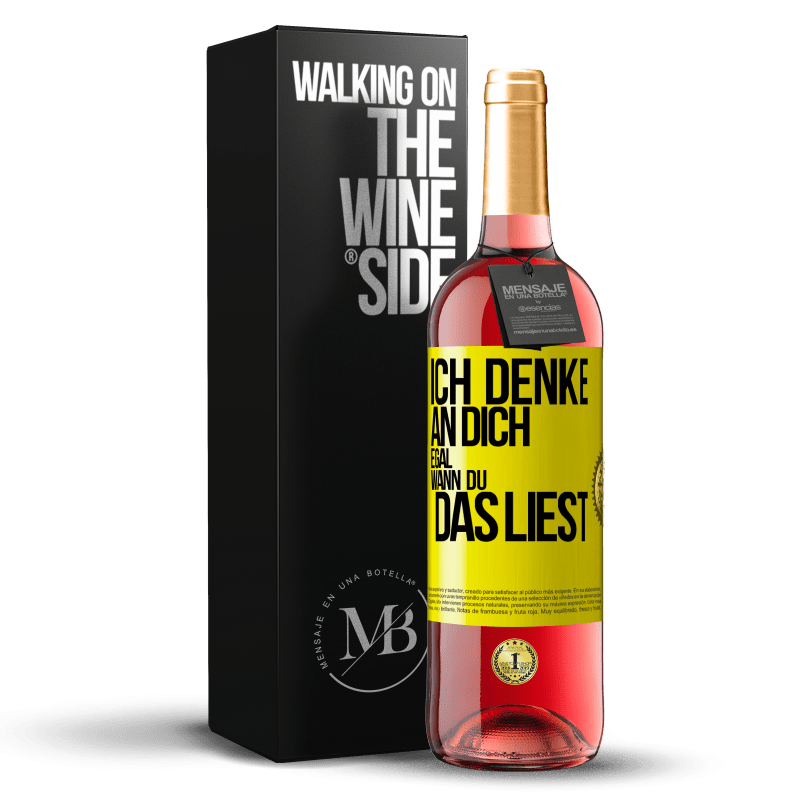 29,95 € Kostenloser Versand | Roséwein ROSÉ Ausgabe Ich denke an dich. Egal, wann du das liest Gelbes Etikett. Anpassbares Etikett Junger Wein Ernte 2024 Tempranillo