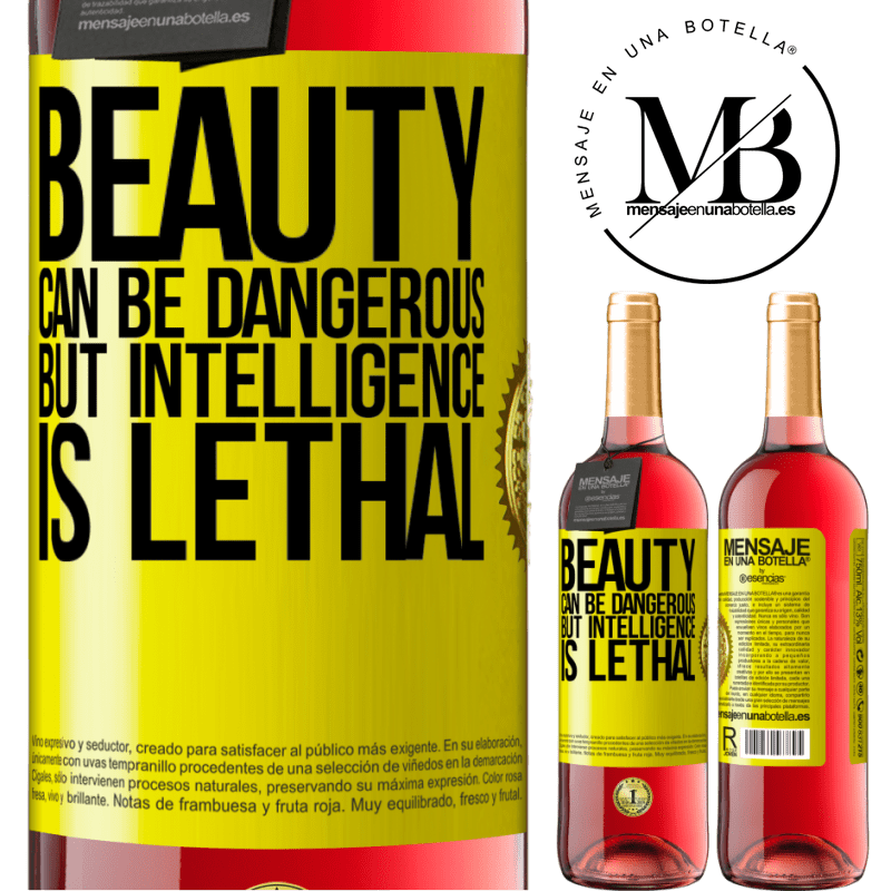 29,95 € Free Shipping | Rosé Wine ROSÉ Edition Beauty can be dangerous, but intelligence is lethal Yellow Label. Customizable label Young wine Harvest 2024 Tempranillo