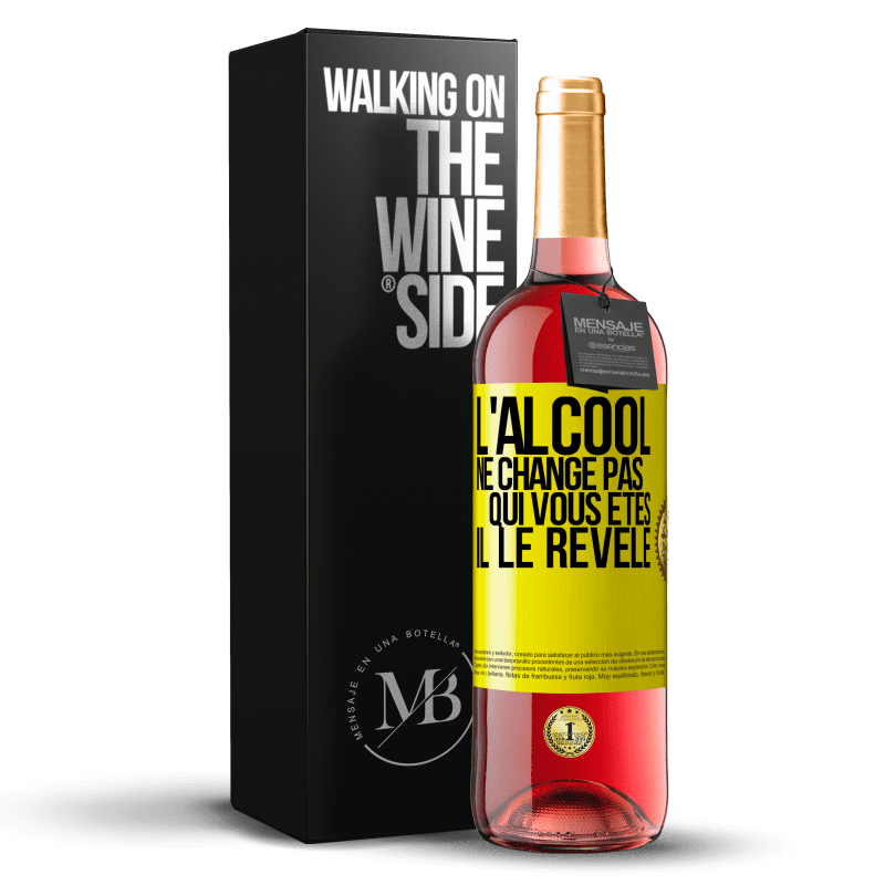 29,95 € Envoi gratuit | Vin rosé Édition ROSÉ L'alcool ne change pas qui vous êtes. Il le révèle Étiquette Jaune. Étiquette personnalisable Vin jeune Récolte 2024 Tempranillo