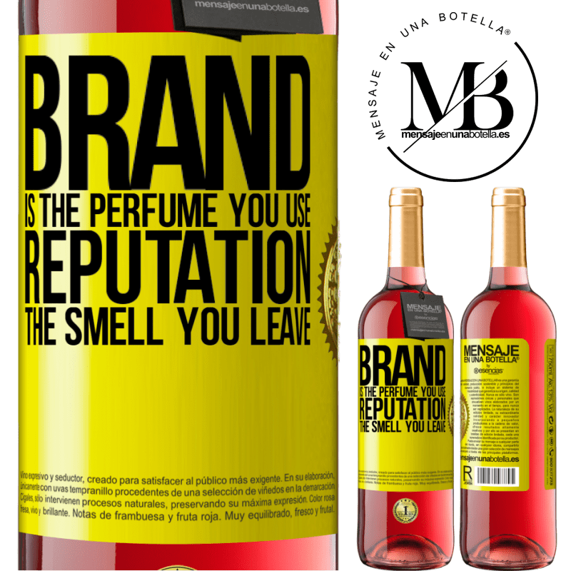29,95 € Free Shipping | Rosé Wine ROSÉ Edition Brand is the perfume you use. Reputation, the smell you leave Yellow Label. Customizable label Young wine Harvest 2021 Tempranillo