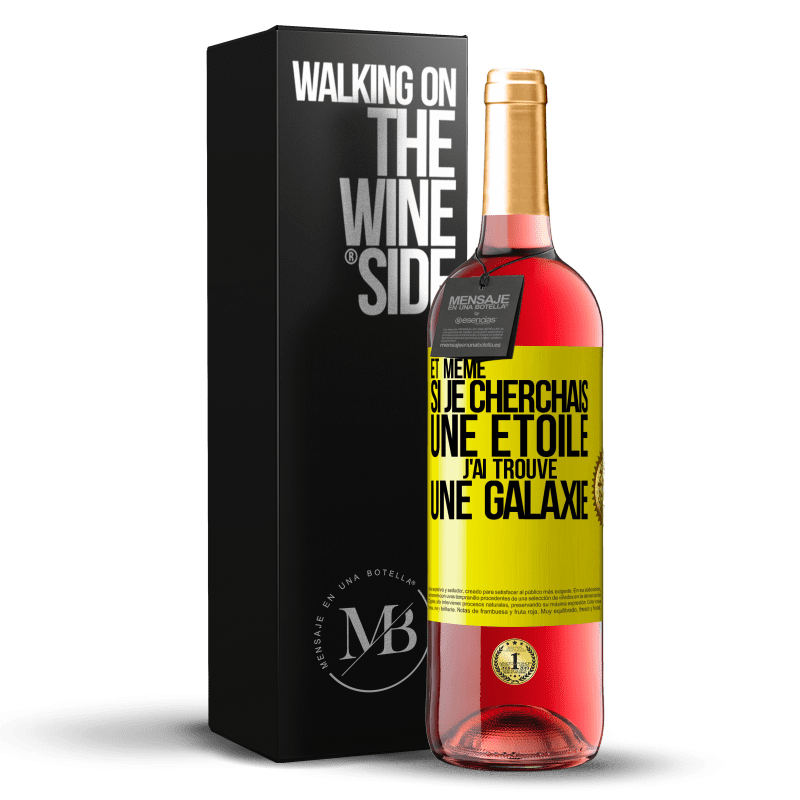 29,95 € Envoi gratuit | Vin rosé Édition ROSÉ Et même si je cherchais une étoile, j'ai trouvé une galaxie Étiquette Jaune. Étiquette personnalisable Vin jeune Récolte 2024 Tempranillo