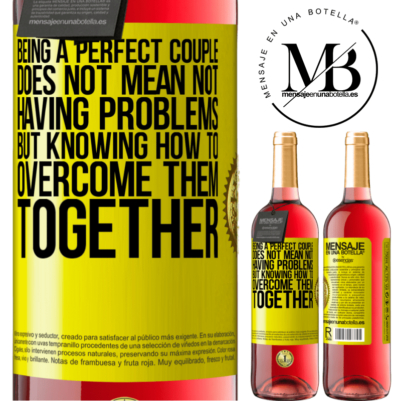29,95 € Free Shipping | Rosé Wine ROSÉ Edition Being a perfect couple does not mean not having problems, but knowing how to overcome them together Yellow Label. Customizable label Young wine Harvest 2024 Tempranillo