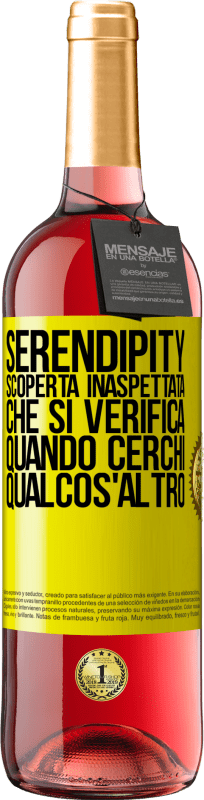 29,95 € Spedizione Gratuita | Vino rosato Edizione ROSÉ Serendipity. Scoperta inaspettata che si verifica quando cerchi qualcos'altro Etichetta Gialla. Etichetta personalizzabile Vino giovane Raccogliere 2025 Tempranillo
