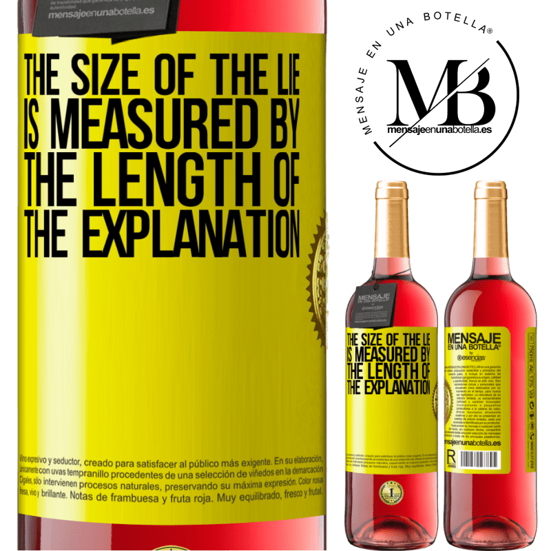 29,95 € Free Shipping | Rosé Wine ROSÉ Edition The size of the lie is measured by the length of the explanation Yellow Label. Customizable label Young wine Harvest 2021 Tempranillo