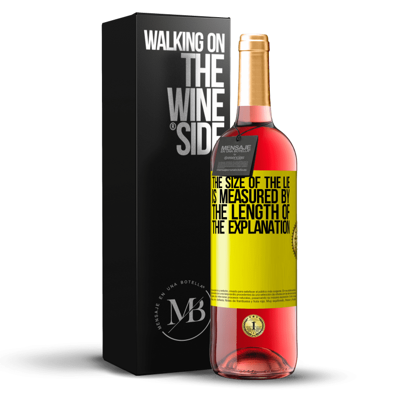 29,95 € Бесплатная доставка | Розовое вино Издание ROSÉ Размер лжи измеряется длиной объяснения Желтая этикетка. Настраиваемая этикетка Молодое вино Урожай 2023 Tempranillo