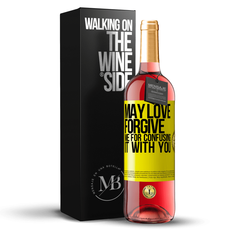 29,95 € Free Shipping | Rosé Wine ROSÉ Edition May love forgive me for confusing it with you Yellow Label. Customizable label Young wine Harvest 2023 Tempranillo