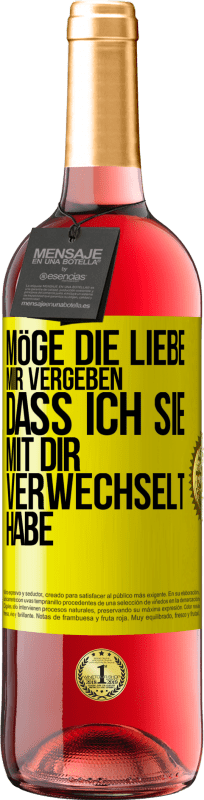 29,95 € | Roséwein ROSÉ Ausgabe Möge die Liebe mir vergeben, dass ich sie mit dir verwechselt habe Gelbes Etikett. Anpassbares Etikett Junger Wein Ernte 2024 Tempranillo