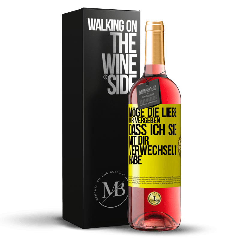 29,95 € Kostenloser Versand | Roséwein ROSÉ Ausgabe Möge die Liebe mir vergeben, dass ich sie mit dir verwechselt habe Gelbes Etikett. Anpassbares Etikett Junger Wein Ernte 2024 Tempranillo