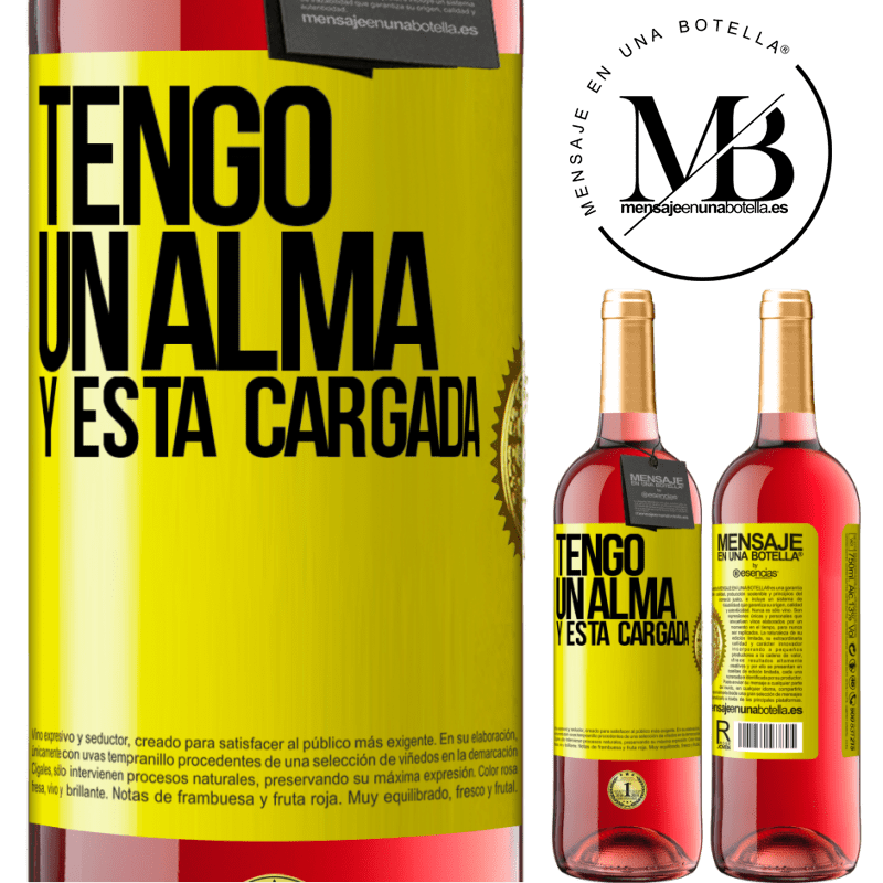29,95 € Free Shipping | Rosé Wine ROSÉ Edition Tengo un alma y está cargada Yellow Label. Customizable label Young wine Harvest 2021 Tempranillo