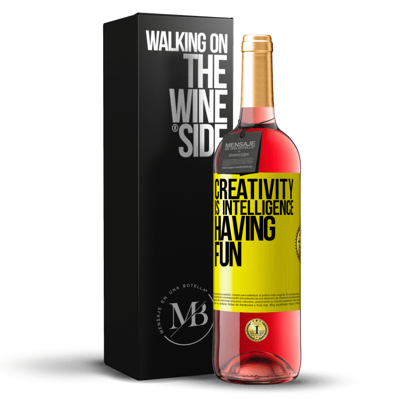 29,95 € Free Shipping | Rosé Wine ROSÉ Edition Creativity is intelligence having fun Yellow Label. Customizable label Young wine Harvest 2024 Tempranillo