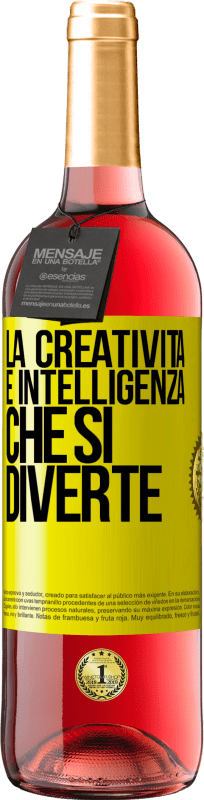 29,95 € | Vino rosato Edizione ROSÉ La creatività è intelligenza che si diverte Etichetta Gialla. Etichetta personalizzabile Vino giovane Raccogliere 2025 Tempranillo
