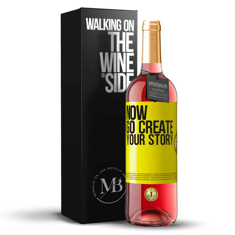 29,95 € Kostenloser Versand | Roséwein ROSÉ Ausgabe Now, go create your story Gelbes Etikett. Anpassbares Etikett Junger Wein Ernte 2024 Tempranillo