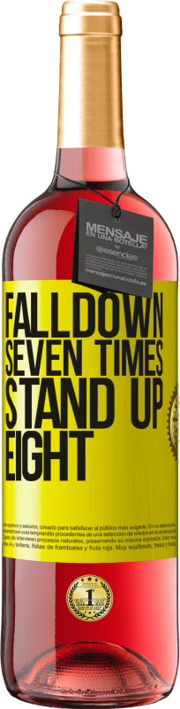 29,95 € | Roséwein ROSÉ Ausgabe Falldown seven times. Stand up eight Gelbes Etikett. Anpassbares Etikett Junger Wein Ernte 2024 Tempranillo