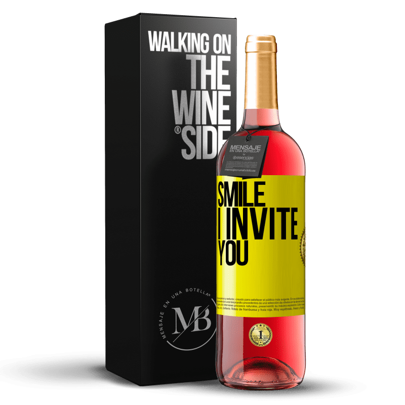 29,95 € Free Shipping | Rosé Wine ROSÉ Edition Smile I invite you Yellow Label. Customizable label Young wine Harvest 2023 Tempranillo