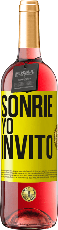 29,95 € | Vino Rosado Edición ROSÉ Sonríe, yo invito Etiqueta Amarilla. Etiqueta personalizable Vino joven Cosecha 2025 Tempranillo
