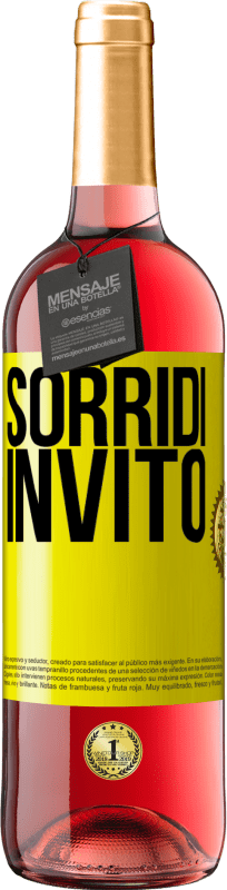 Spedizione Gratuita | Vino rosato Edizione ROSÉ Sorridi, invito Etichetta Gialla. Etichetta personalizzabile Vino giovane Raccogliere 2023 Tempranillo