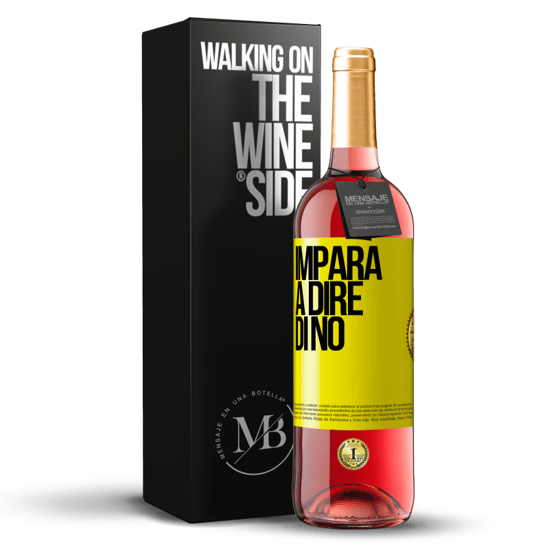 29,95 € Spedizione Gratuita | Vino rosato Edizione ROSÉ Impara a dire di no Etichetta Gialla. Etichetta personalizzabile Vino giovane Raccogliere 2024 Tempranillo