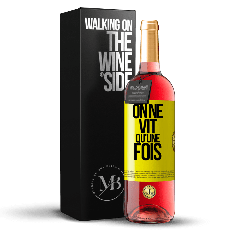 29,95 € Envoi gratuit | Vin rosé Édition ROSÉ On ne vit qu'une fois Étiquette Jaune. Étiquette personnalisable Vin jeune Récolte 2024 Tempranillo