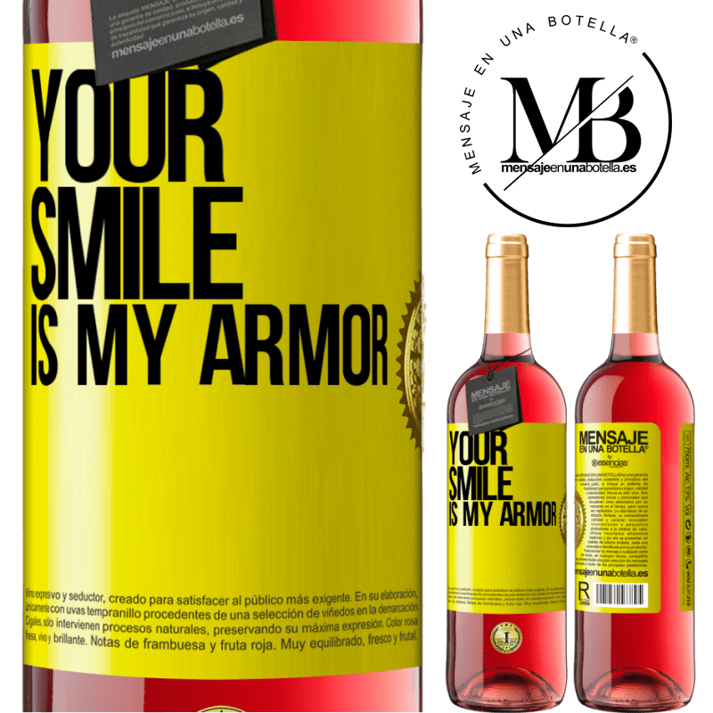 24,95 € Free Shipping | Rosé Wine ROSÉ Edition Your smile is my armor Yellow Label. Customizable label Young wine Harvest 2021 Tempranillo
