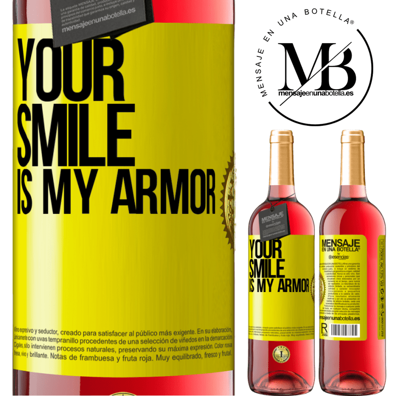 29,95 € Free Shipping | Rosé Wine ROSÉ Edition Your smile is my armor Yellow Label. Customizable label Young wine Harvest 2024 Tempranillo