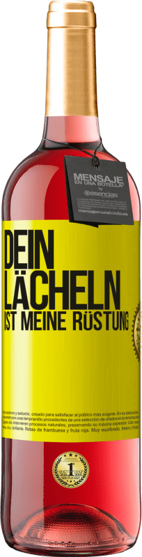 29,95 € Kostenloser Versand | Roséwein ROSÉ Ausgabe Dein Lächeln ist meine Rüstung Gelbes Etikett. Anpassbares Etikett Junger Wein Ernte 2024 Tempranillo