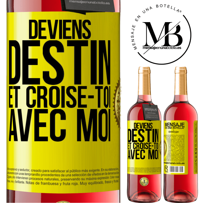 29,95 € Envoi gratuit | Vin rosé Édition ROSÉ Deviens destin et croise-toi avec moi Étiquette Jaune. Étiquette personnalisable Vin jeune Récolte 2024 Tempranillo