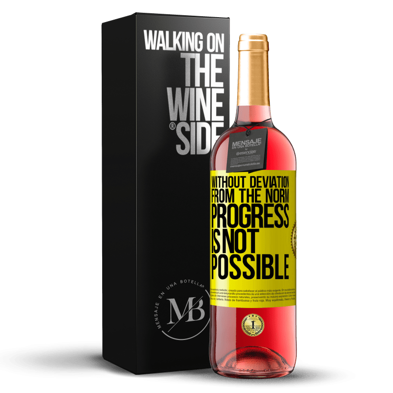 29,95 € Free Shipping | Rosé Wine ROSÉ Edition Without deviation from the norm, progress is not possible Yellow Label. Customizable label Young wine Harvest 2023 Tempranillo