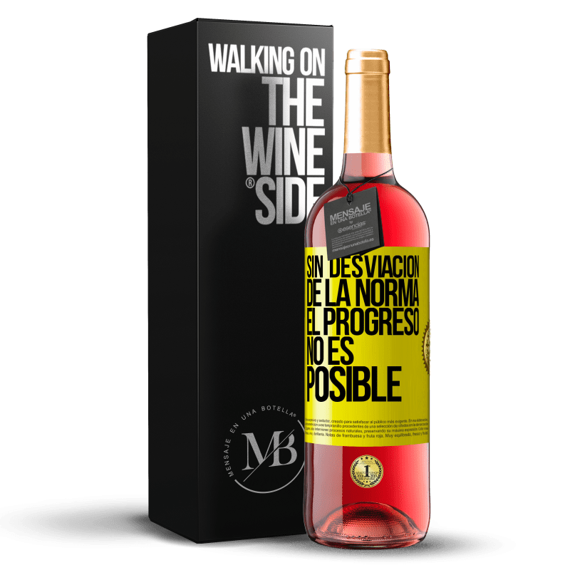 29,95 € Envío gratis | Vino Rosado Edición ROSÉ Sin desviación de la norma, el progreso no es posible Etiqueta Amarilla. Etiqueta personalizable Vino joven Cosecha 2024 Tempranillo