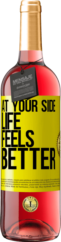 24,95 € Free Shipping | Rosé Wine ROSÉ Edition At your side life feels better Yellow Label. Customizable label Young wine Harvest 2021 Tempranillo
