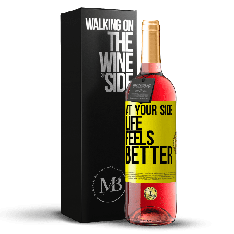 29,95 € Free Shipping | Rosé Wine ROSÉ Edition At your side life feels better Yellow Label. Customizable label Young wine Harvest 2022 Tempranillo