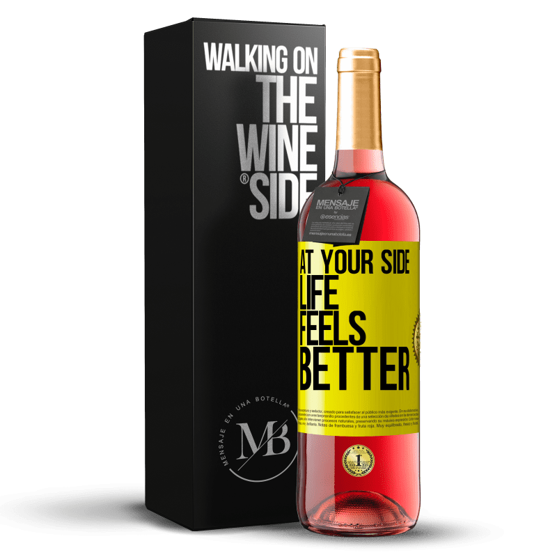 29,95 € Free Shipping | Rosé Wine ROSÉ Edition At your side life feels better Yellow Label. Customizable label Young wine Harvest 2024 Tempranillo