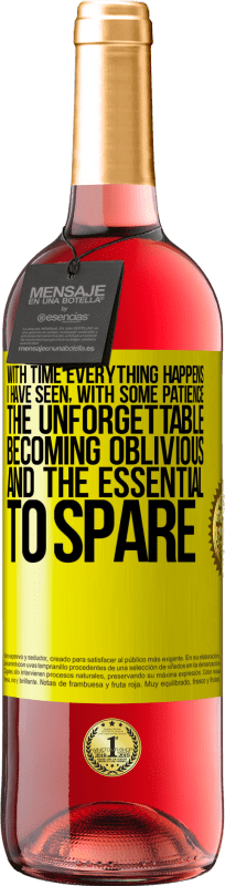 29,95 € | Розовое вино Издание ROSÉ Со временем все происходит. С некоторым терпением я видел, как незабываемое забвение становится необходимым Желтая этикетка. Настраиваемая этикетка Молодое вино Урожай 2025 Tempranillo